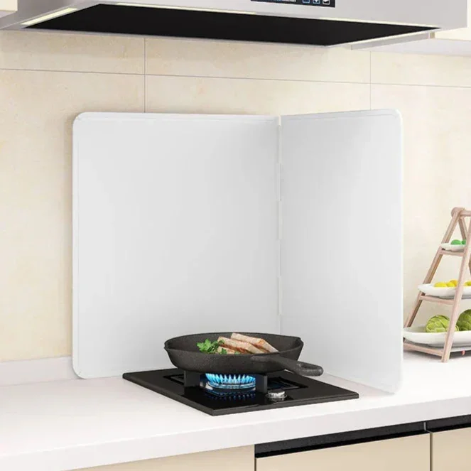 Faltbarer Edelstahl-Fett-Spritzschutz 2-seitiger Öl-Schutz – CookShield