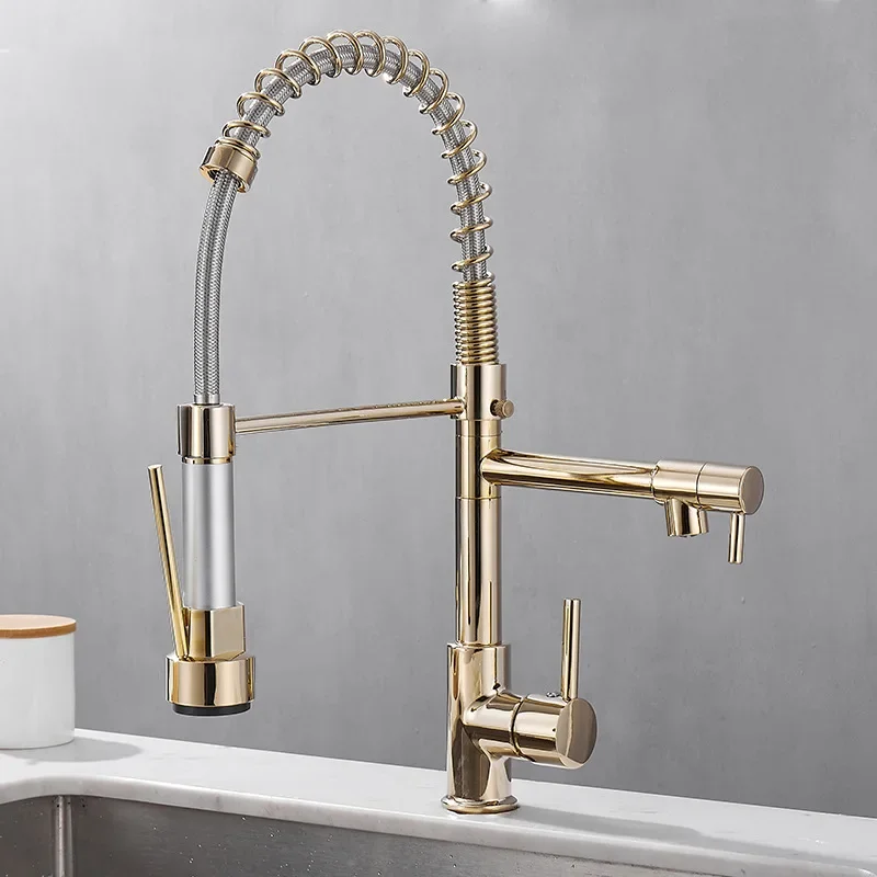 Brehn | DualFlow Küchenarmatur - Luxuriöse Doppel-Bronze-Küchenarmatur