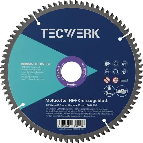 TECWERK Tisch-/Kappkreissägeblatt Außen-Ø 305 mm Schnittbreite 3.2 mm Bohrung 30 mm Zahnform HLTCG Zähnezahl 80