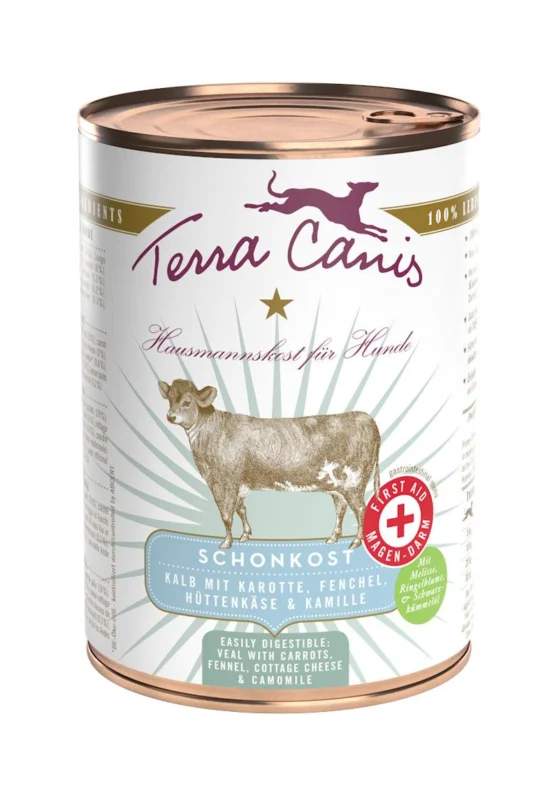 Terra Canis Schonkost Magen-Darm-Menü Kalb mit Karotte, Fenchel, Hüttenkäse und Kamille zoo-de