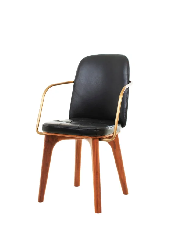 Utility Highback Armchair Walnut natural Camo Sierra Black von Stellar Works