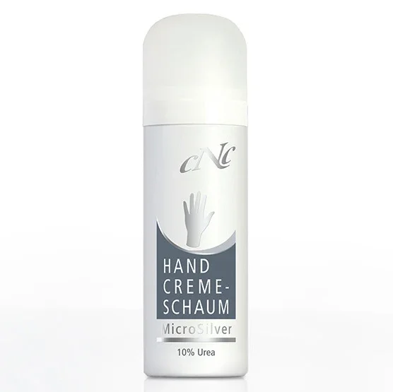 CNC Hand Creme-Schaum MicroSilver – Mit 10 % Urea, beruhigendem Panthenol und antibakteriellem MicroSilber, 50ml
