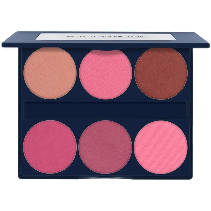 KRYOLAN Silk Finish Blush Palette 6 Farben Bloom – magnetisch, 10g, Palette offen