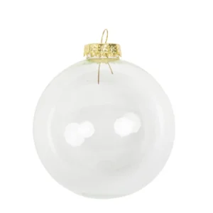 Boule de noël personnalisable pour décoration transparente à suspendre