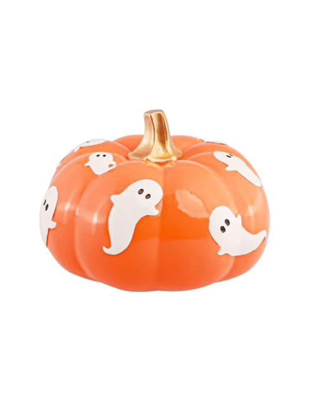 Deko-KÃ¼rbis mit Gespenstern Summerween Orange 15,5 cm