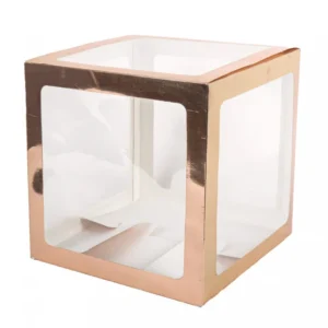 Cube à ballons transparent à personnaliser pour décoration de fête rose gold