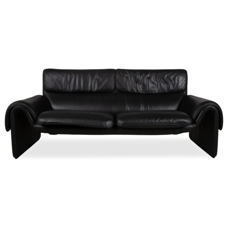 de Sede DS 2011 Zweisitzer Leder Sofa Schwarz Couch