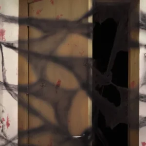 Décoration toile d'araignée pour Halloween noire avec araignées