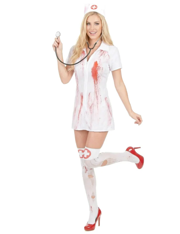 Blutiges Krankenschwestern Halloween Kostüm für Damen