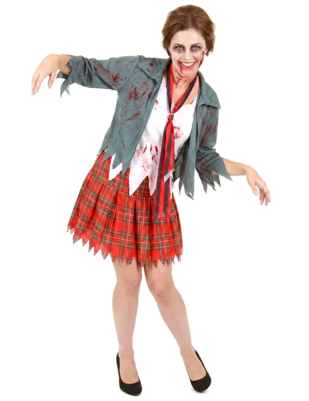 Schulmädchen Halloween Zombiekostüm