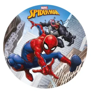 Disque azyme Spiderman multicolore avec Venom