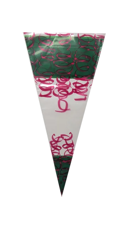 Conical bag 25x46cm 1 pound green/red (250 pcs)
