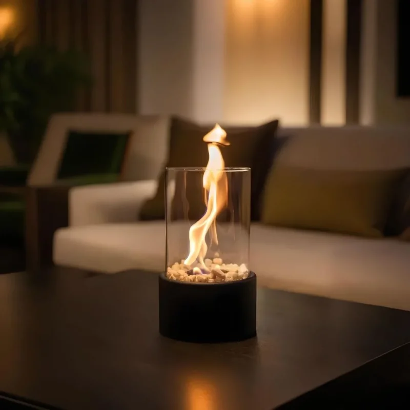 Dekorative Glas-Öllampe für Tisch und Kamin