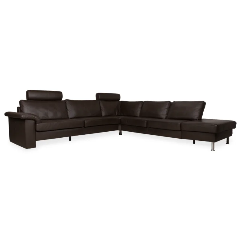 Ewald Schillig Concept Plus Leder Ecksofa Braun Sofa Couch manuelle Funktion Kopfstützen