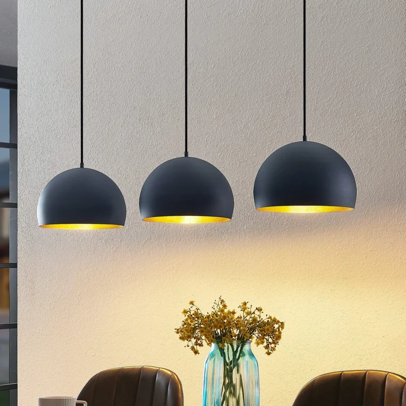 B-Ware Lindby Tarjei Pendelleuchte Hängeleuchte Deckenlampe Leuchte 120cm Schwarz G292