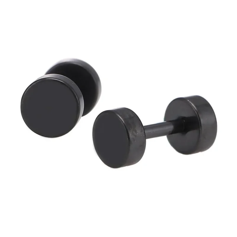 Fake Piercing Expander schwarz Ø 7 mm Edelstahl Schraubverschluss - chic - net.de