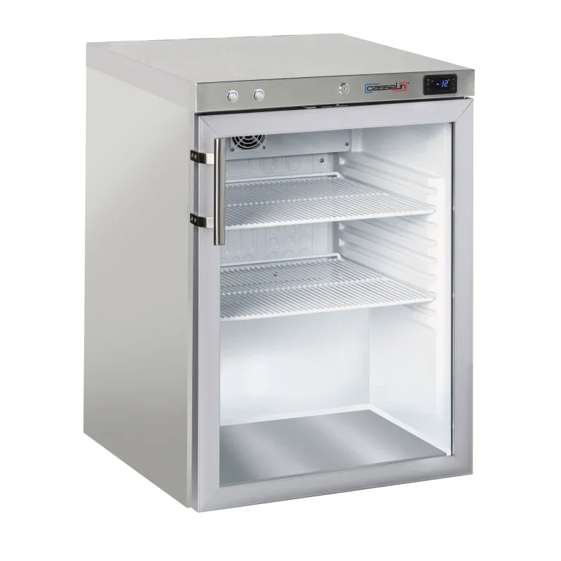 Casselin Gefrierschrank mit Glastür 140 L Stahl