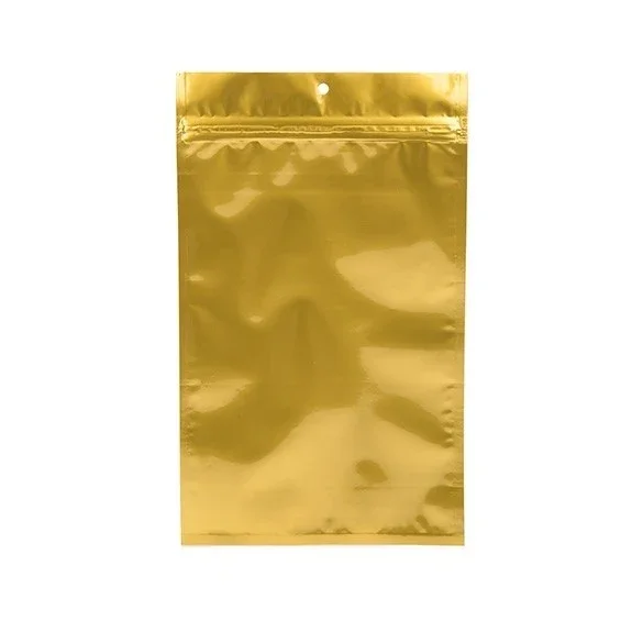 Grip Seal Bags Gold 10x16.5cm Metallised
