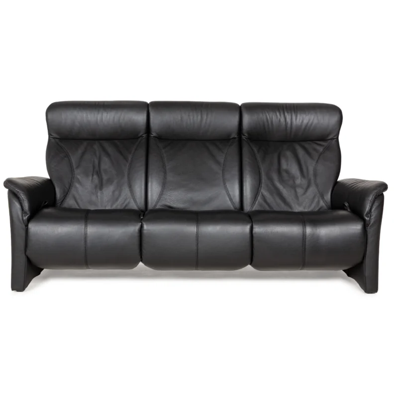 Himolla Cumuly Leder Dreisitzer Schwarz manuelle Funktion Sofa Couch