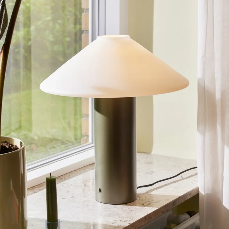 B-Ware Hübsch Tischleuchte Lampe Orbit Dunkelgrün Weiß Eisen Glas Schalter Dimmbar - 5712772134153