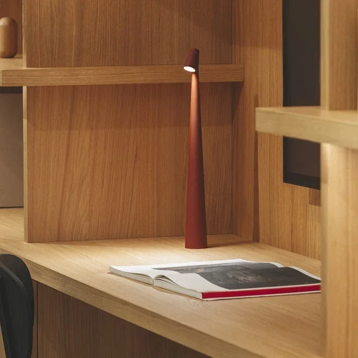Brehn | Skulptur Tischlampe Drahtlose LED Lampe Solid Aluminium 10000mAh Batterie 3-Stufen Dimmung CRI 90 USB-C Ladeanschluss Warmweiß 2700K