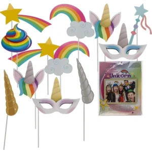 Kit photobooth licorne pour enfant et adulte multicolore de 12 pièces