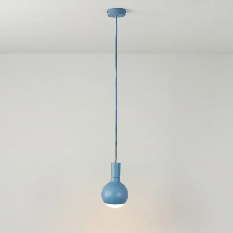 Lampada a sospensione Filotto Metallico con lampadina Lucia - Blu