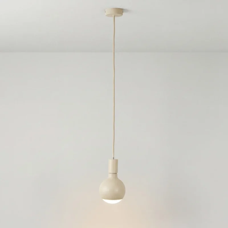 Lampada a sospensione Filotto Metallico con lampadina Lucia - Panna