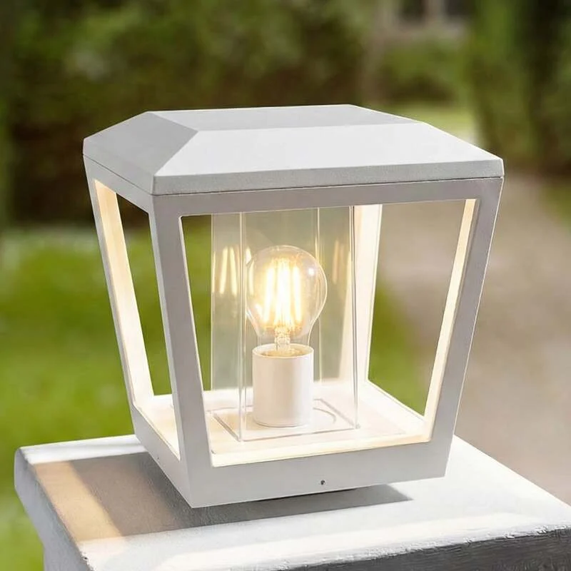Lucande Sockelleuchte Dunia LED Gartenlampe Außenleuchte dimmbar weiß IP54 24cm - 4251911798074