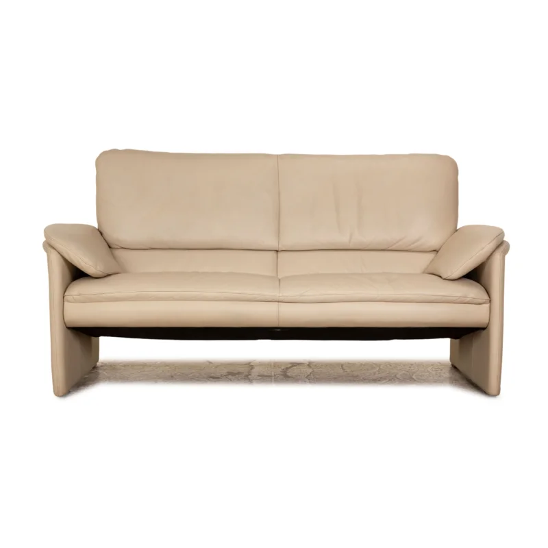 Leolux Catalpa Leder Zweisitzer Creme Sofa Couch