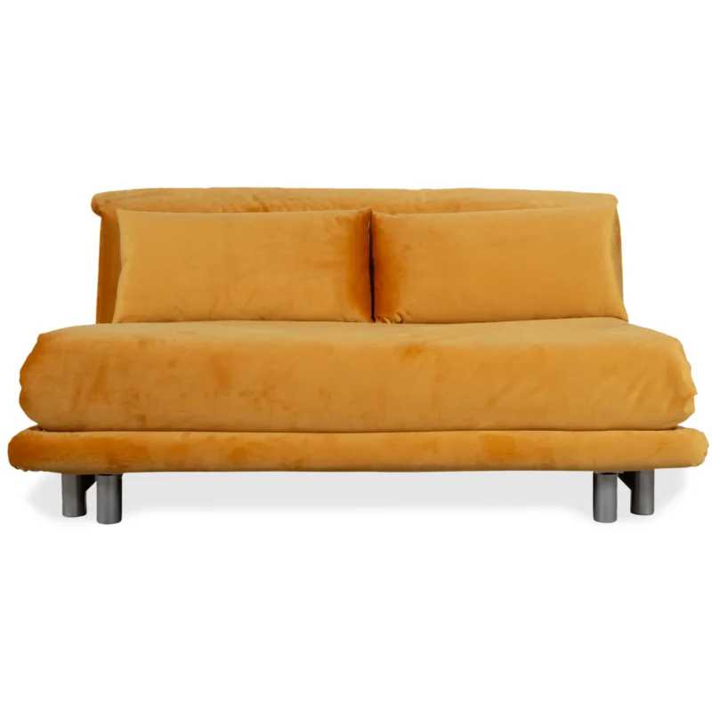 Ligne Roset Multy Samt Dreisitzer Gelb Gold Schlaffunktion Neubezug