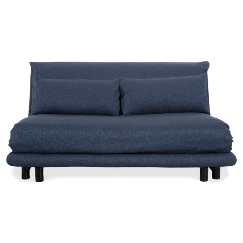 Ligne Roset Multy Stoff Dreisitzer Blau Grau Navy manuelle Funktion Sofa Couch Schlafsofa