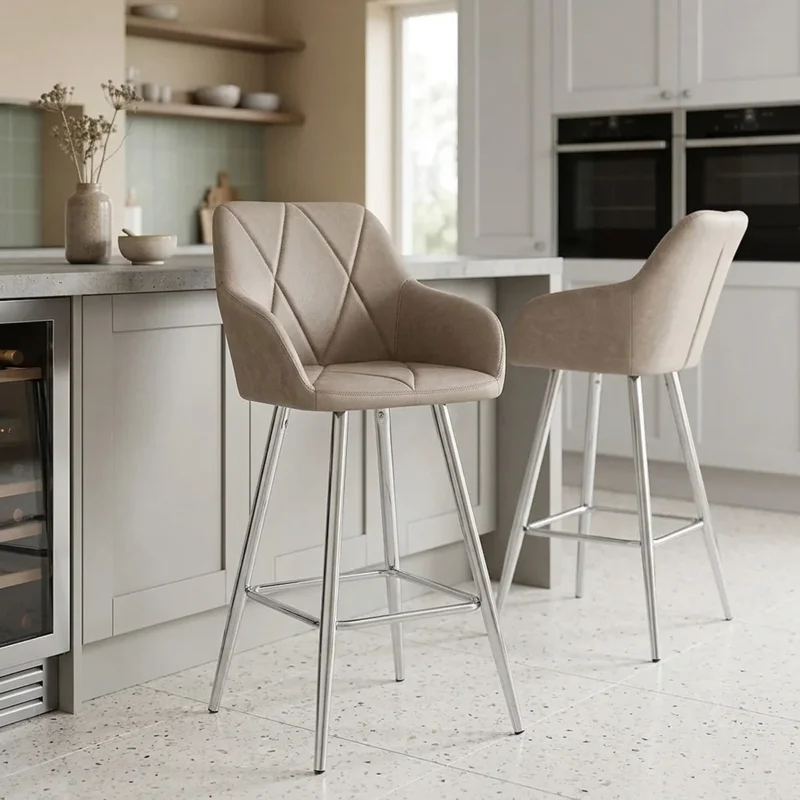 Kunstleder Barhocker Antik - Mason Braungrau