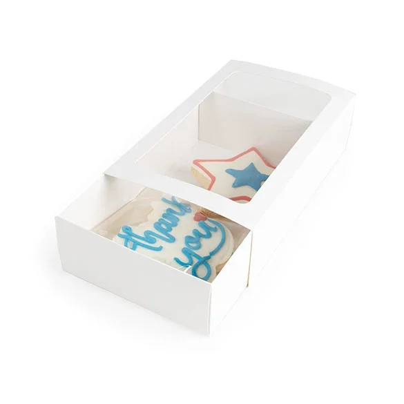 Zweiteilige Papierschachteln Weiß 21x12,7x5,7 cm (25 Stück) [MBS10W]