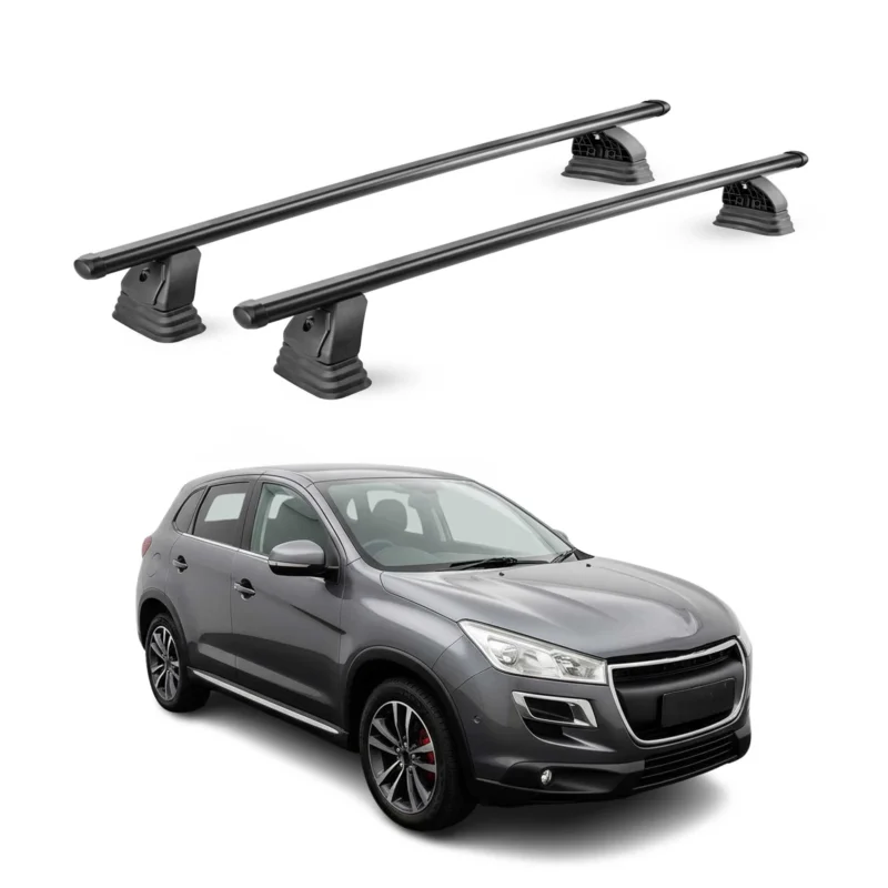 Stahl Dachträger für Peugeot 4008 2012-2017 TÜV Abschließbar 75 kg 2tlg Schwarz