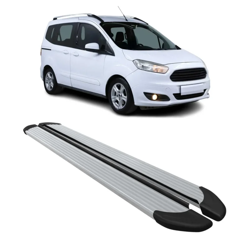 Trittbretter Schweller für Ford Transit Courier I 2014-2023 Aluminium Silber