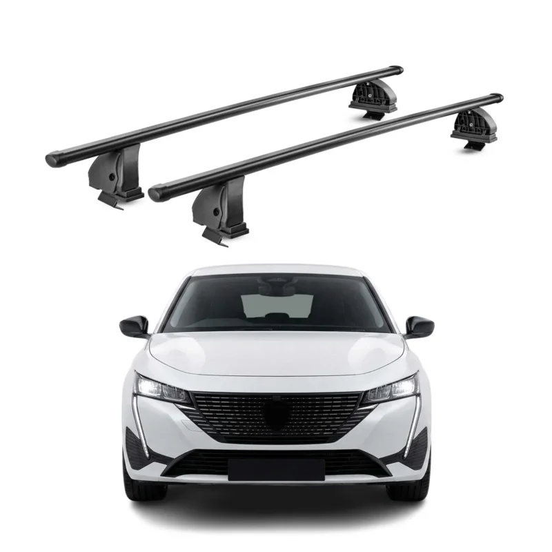 Stahl Dachträger für Peugeot 308 III Schrägheck Kombi 2021-2026 TÜV 2tlg Schwarz