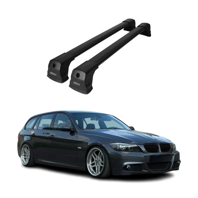 Dachträger Gepäckträger für BMW 3er E90 E91 2004-2012 Aluminium Schwarz 2tlg