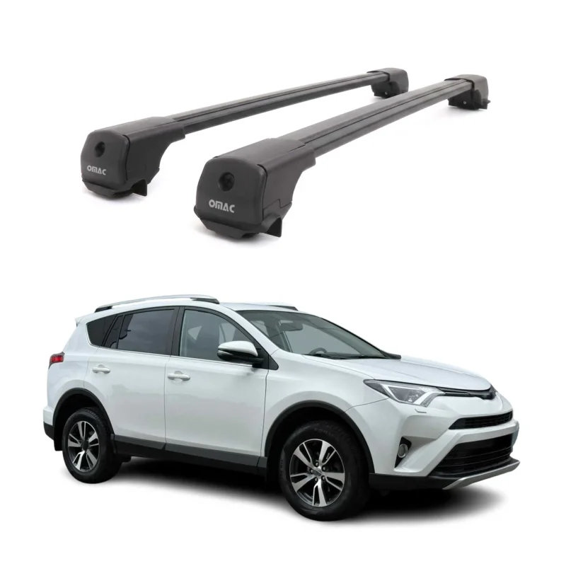 Dachträger Grundträger für Toyota RAV4 IV 2013-2018 Aluminium 75kg Schwarz 2tlg