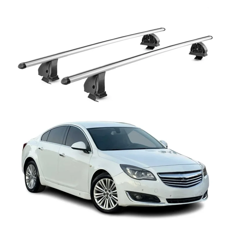 Alu Dachträger für Opel Insignia A Limo 2008-2017 TÜV T-Nut 75 kg 2tlg Silber