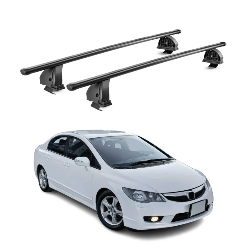 Stahl Dachträger für Honda Civic VIII Schrägheck 2005-2012 TÜV 75 kg 2x Schwarz