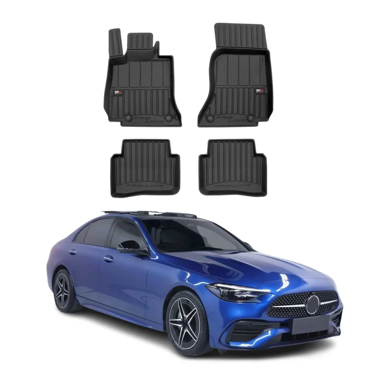 Fußmatten Gummimatten für Mercedes C-Klasse W206 2021-2025 Premium Schwarz 4x