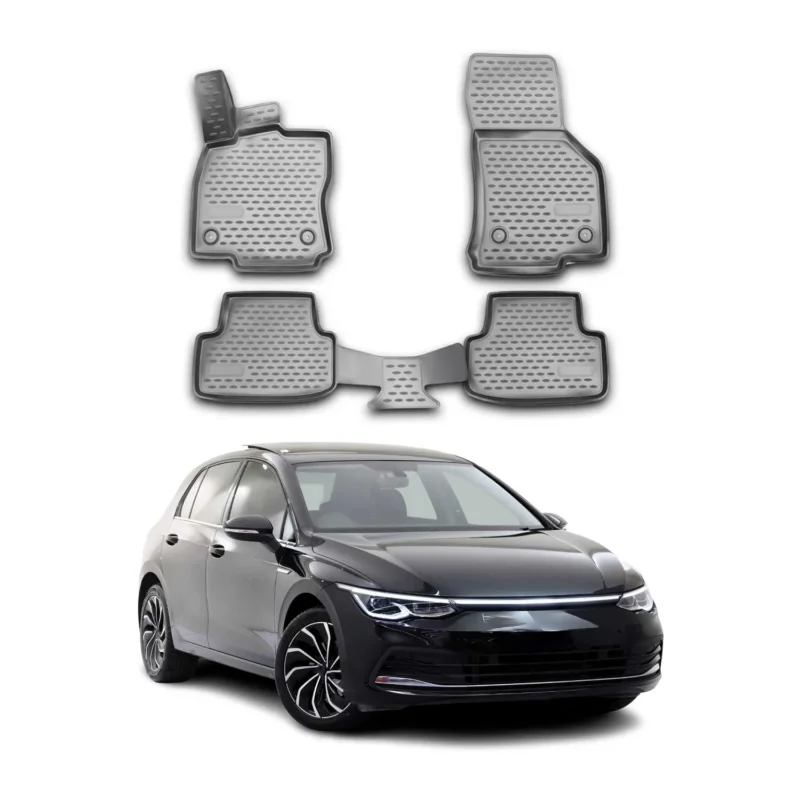 OMAC Gummimatten Fußmatten für VW Golf 8 2019-2026 TPE Automatten Grau 4x