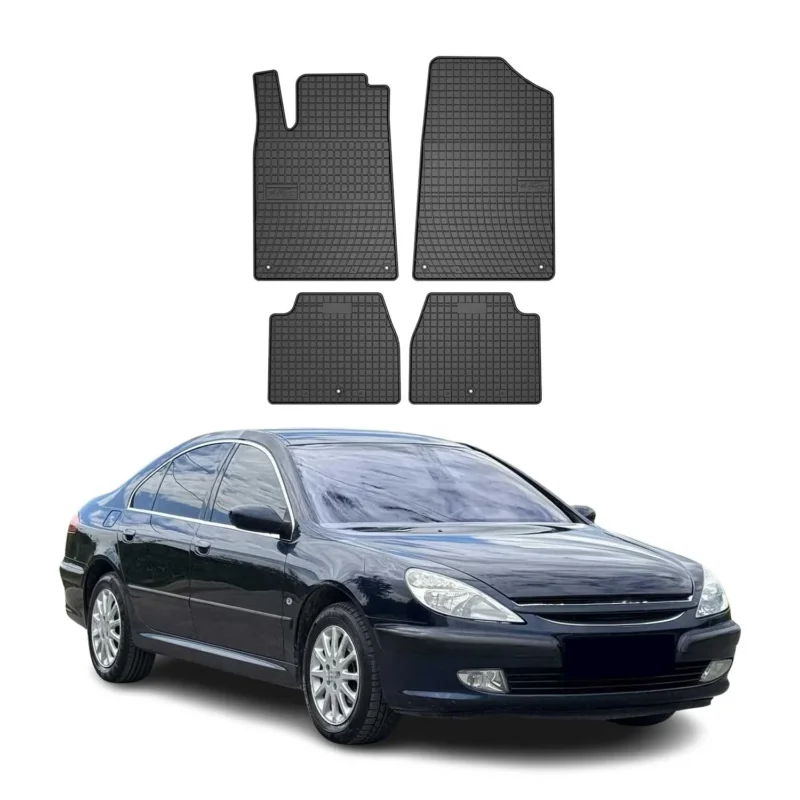 OMAC Gummi Fußmatten für Peugeot 607 1999-2010 Automatten Gummi Schwarz 4tlg