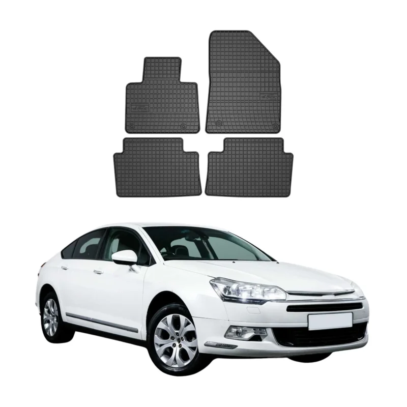 OMAC Gummi Fußmatten für Citroen C5 Limo Break 2008-2017 Automatten Schwarz 4x