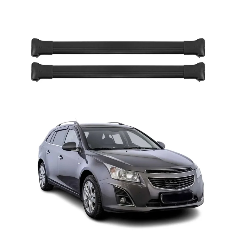 Dachträger Grundtäger für Chevrolet Cruze Kombi 2008-2016 Aluminium Schwarz 2tlg