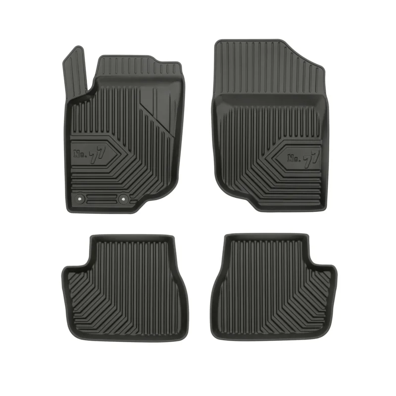 Fußmatten Gummimatten No.77 für Peugeot 207 2006-2014 TPE Gummi Schwarz 4 Teile