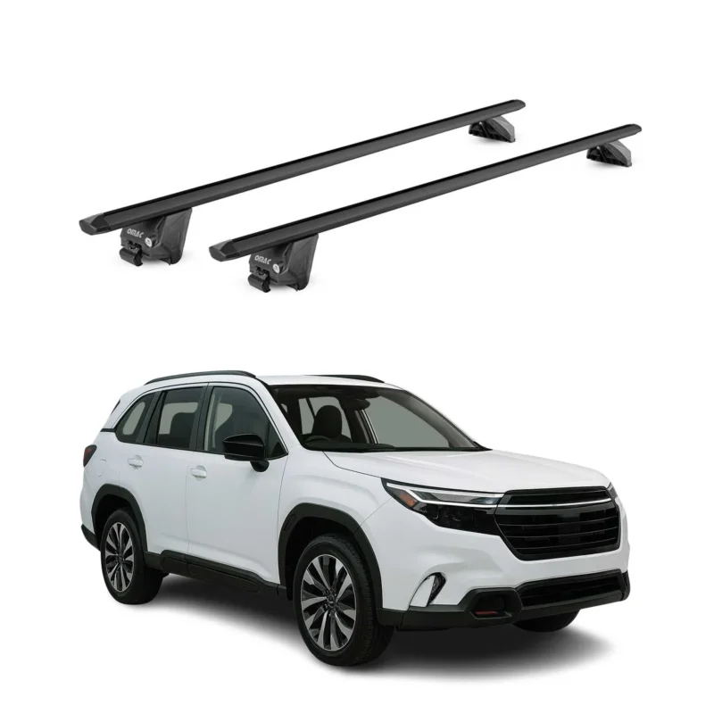 Dachträger für Subaru Forester VI 2025-2026 100kg Aluminium Schwarz 2 tlg ABE