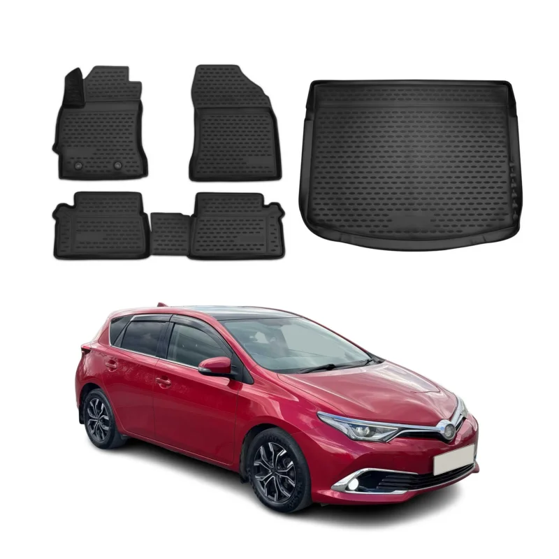 Fußmatten & Kofferraumwanne Set für Toyota Auris 5tür 2012-2018 TPE Schwarz