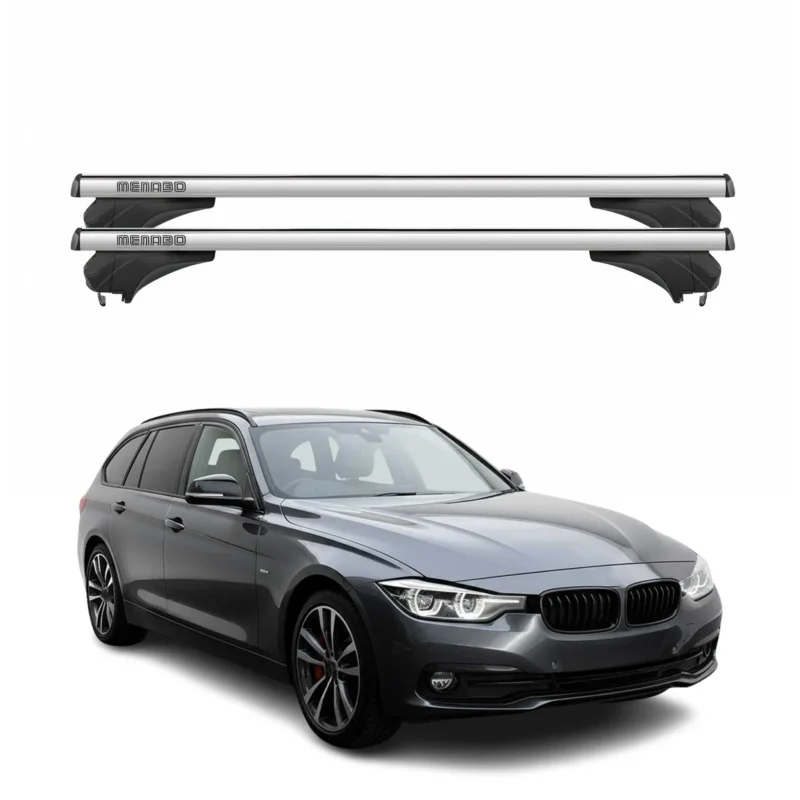 Menabo Dachträger Grundtäger für BMW 5er F11 Touring 2010-2016 Alu Silber 2 tlg